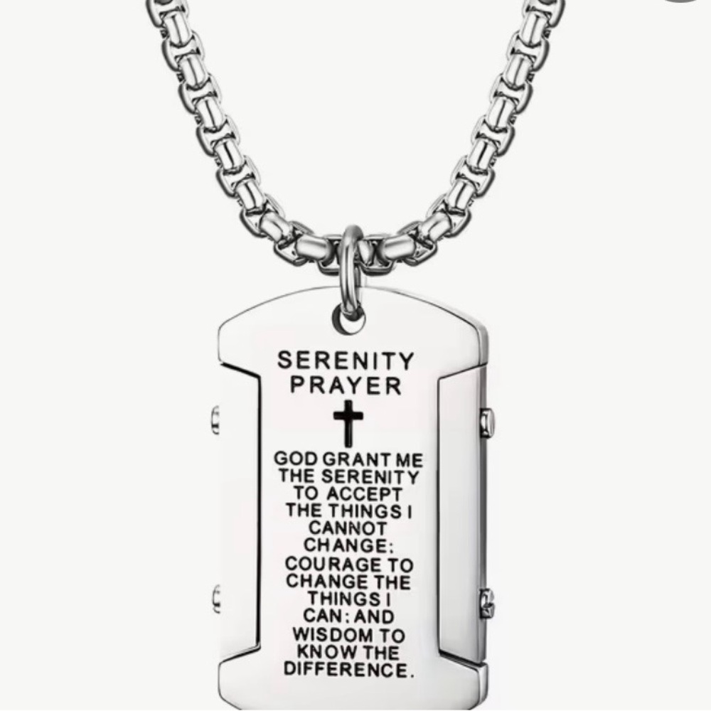 Silver Serenity Prayer Necklace